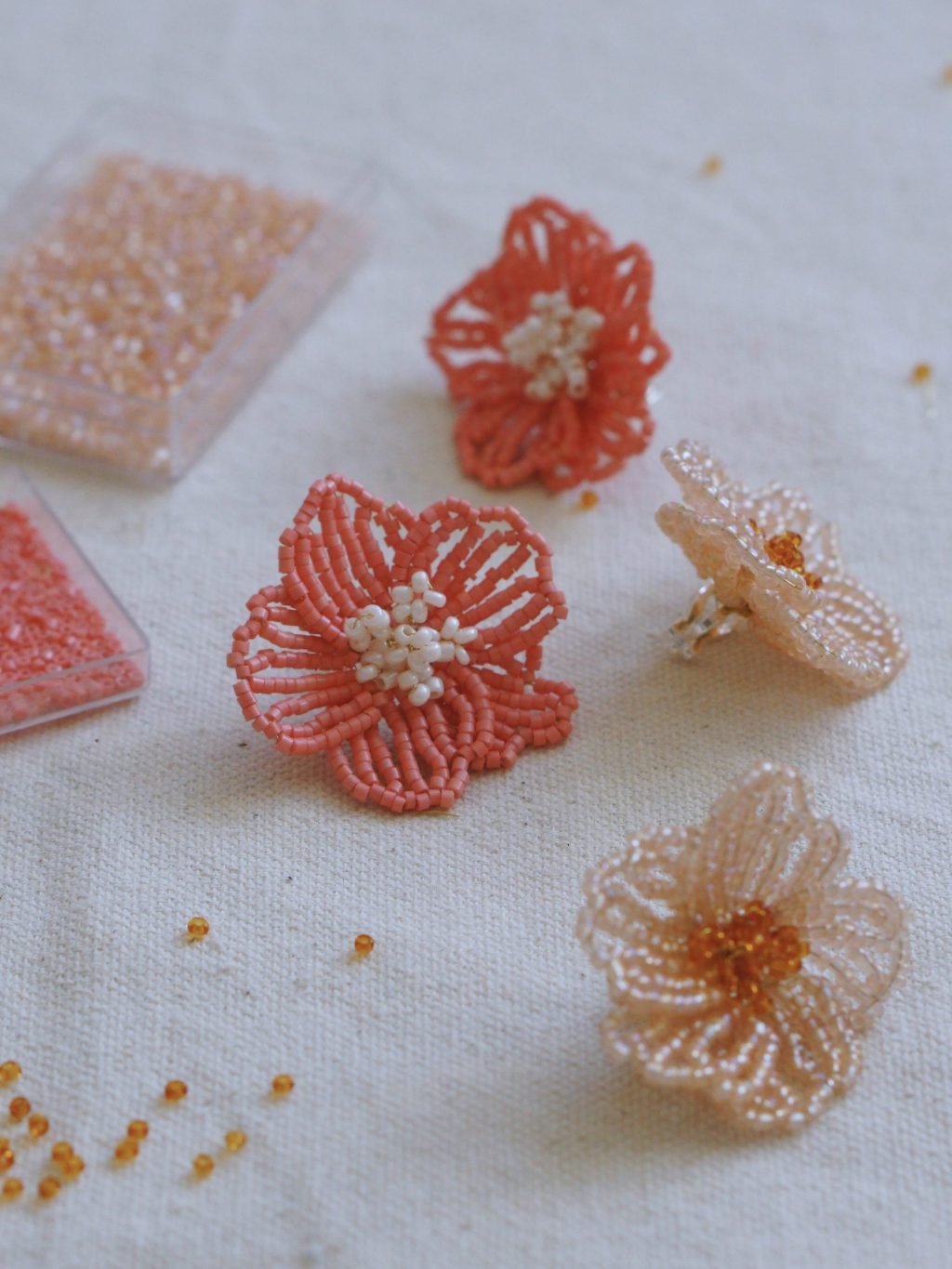 DIY French Beaded Flower Earrings Tutorial