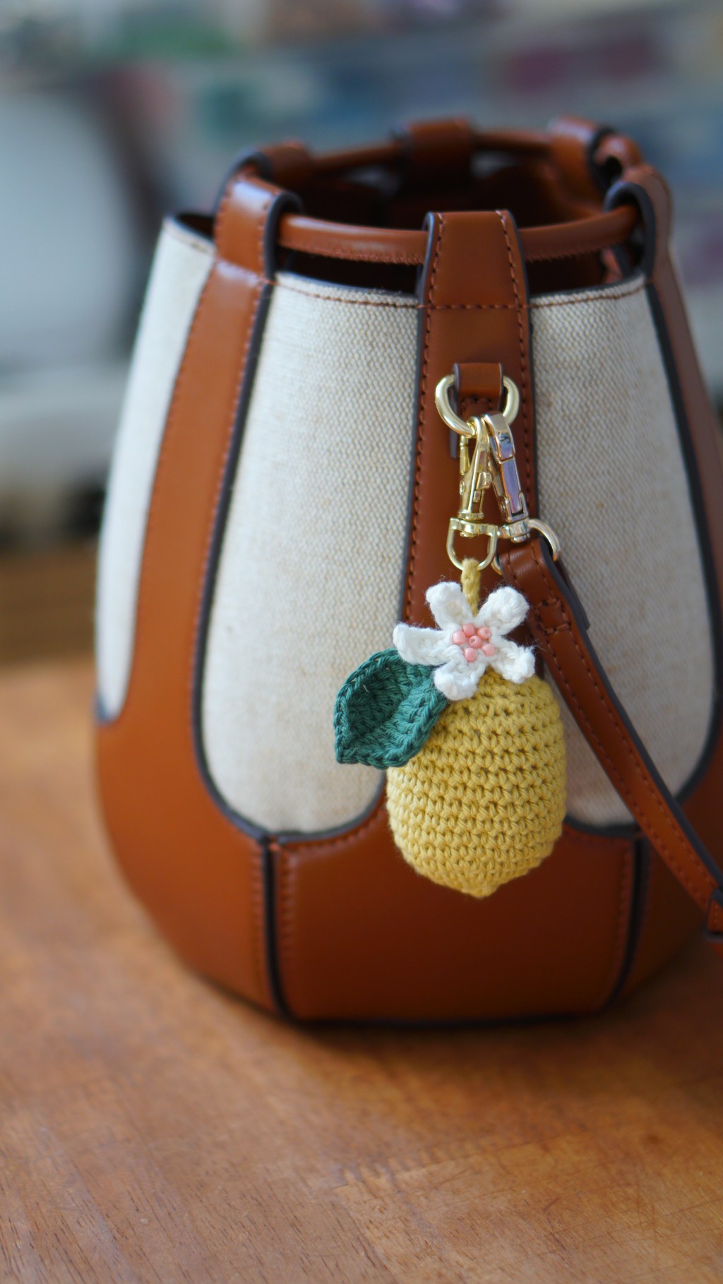 DIY Lemon Bag Charm Free Crochet Pattern